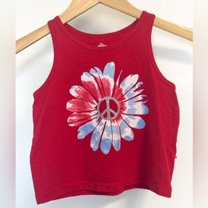 Way to Celebrate Patriotic Tank Cotton Blend Red Youth M 7-8